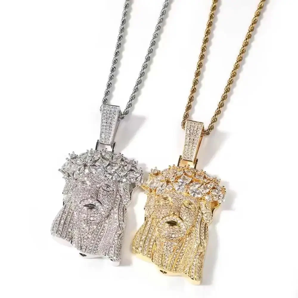 Iced Out Jesus Rhinestone Pendant